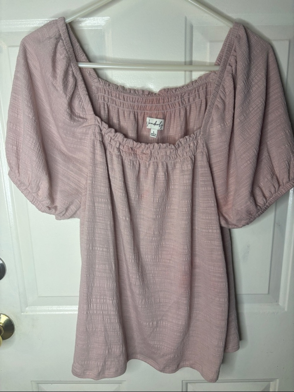 Wonderly Blush Pink Smocked Square-Neck Tunic